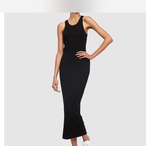 Lioness Black Ribbed Bodycon Maxi Dress